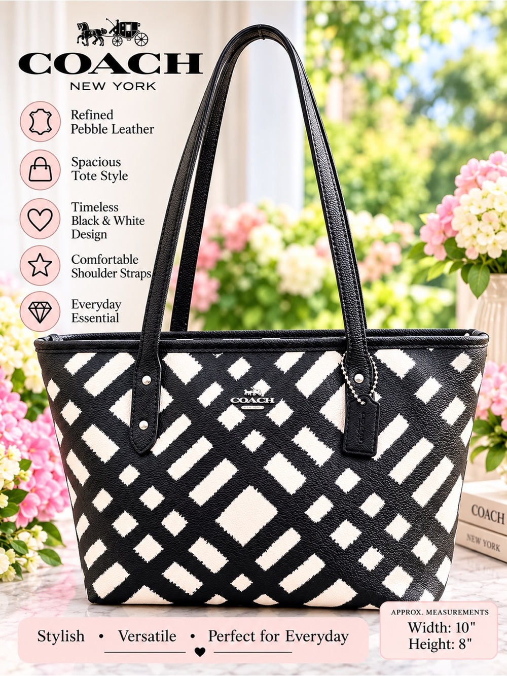 Coach Wild Plaid Mini City Zip Tote Handbag F22246